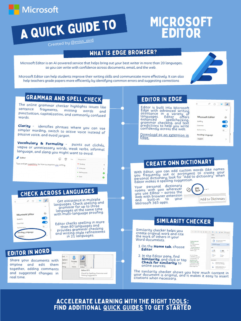 Microsoft Editor Quick Guide | PDF