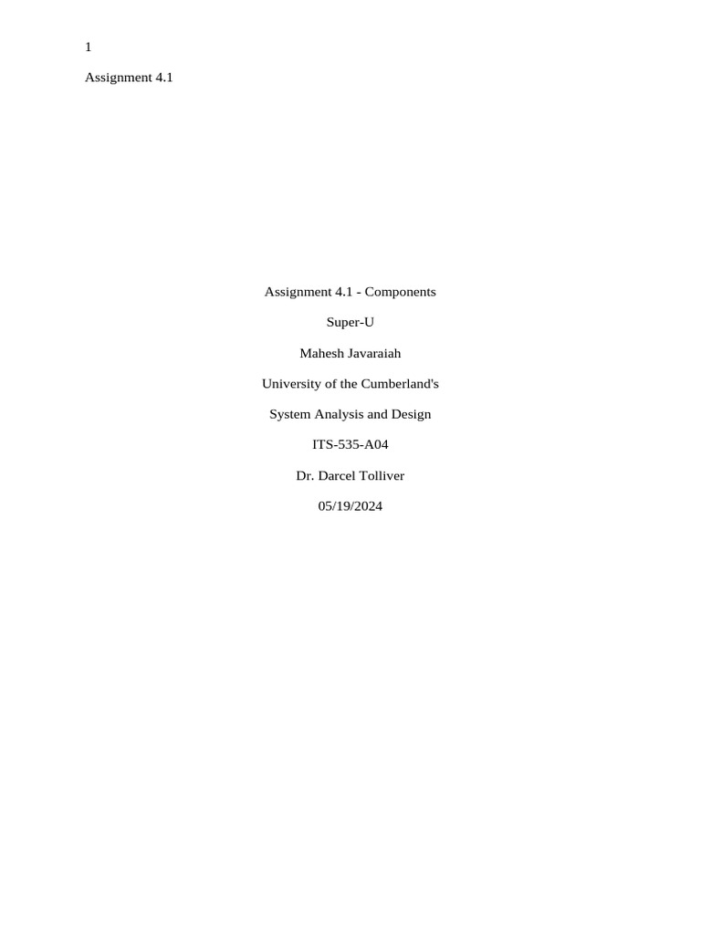 Assignment 4.1 | PDF | System | Systems Engineering