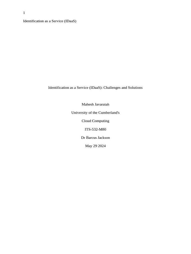 IDaaS: Challenges and Solutions Explained | PDF | Cloud Computing ...