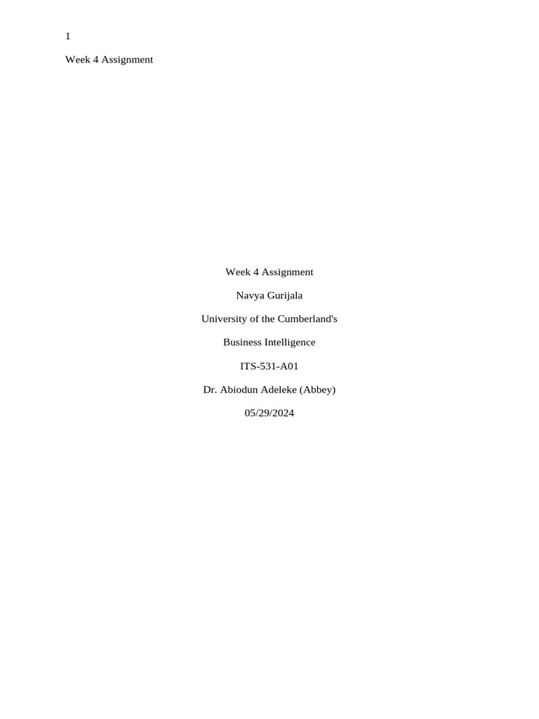 Navya - Week 4 Assignment | PDF | Data | Information