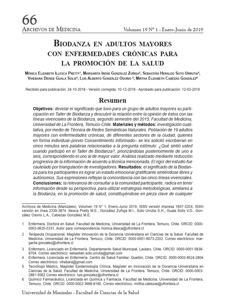 Biodanza en Adultos Mayores Con Enfermedad | PDF | Las emociones | Vejez