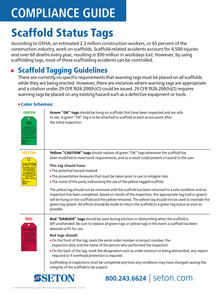 Scaffold Tagging Safety Guidelines | PDF | Safety | Occupational Safety ...