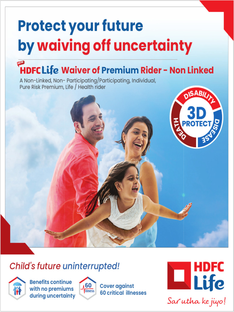 HDFC Life Waiver of Premium Rider | PDF | Cardiology | Coronary Artery ...