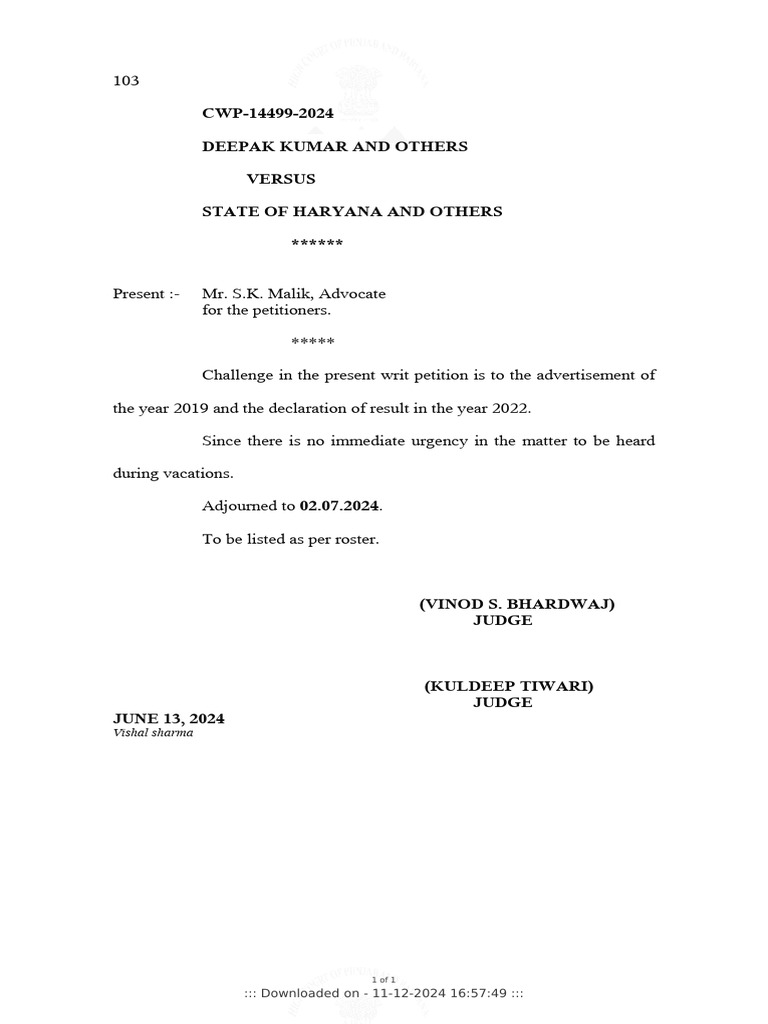 CWP 14499 2024 13 06 2024 Interim Order-1 | PDF