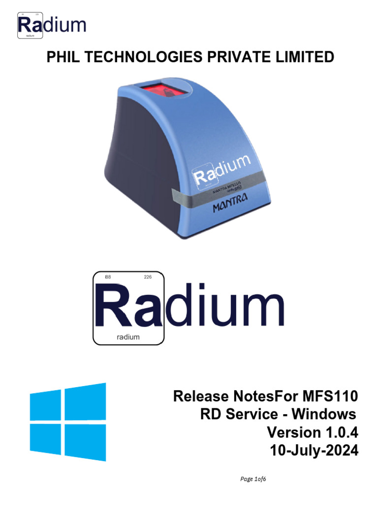Window mfs110 Rdservice Releasenotes | PDF | Windows 10 | Microsoft Windows