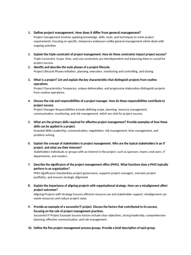 Project Management Essentials Guide | PDF | Project Management | Leadership