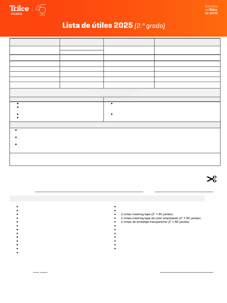 Lista de Útiles 2do Grado 2025 | PDF | Color