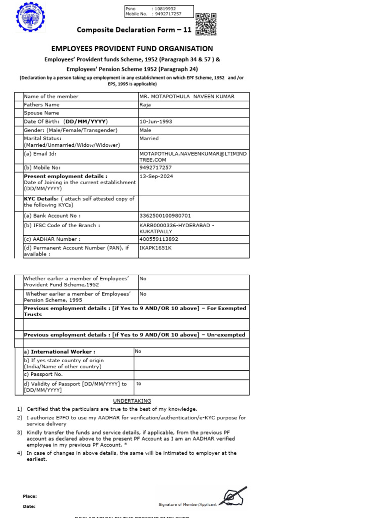 LntRBSForm11Declaration | PDF