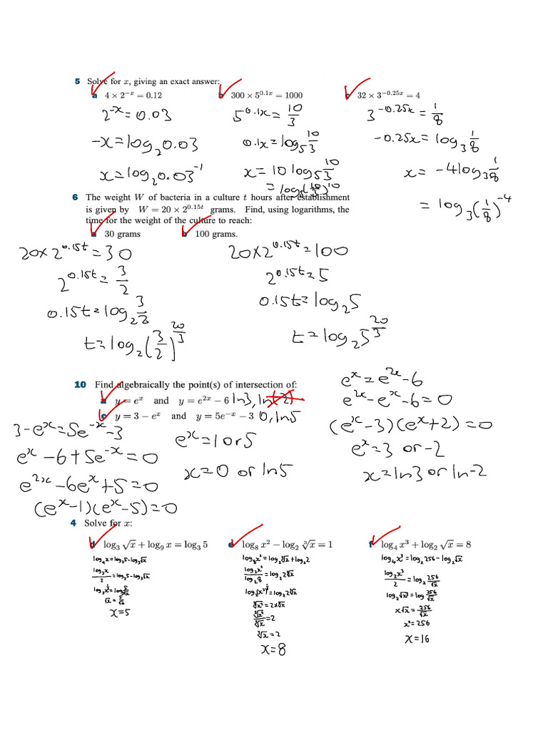 Logarithmic and Exponential Equations | PDF