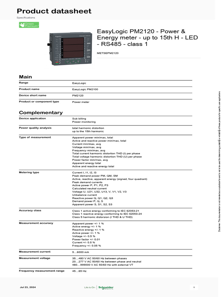 EasyLogic PM2120 Power Meter Overview | PDF | Alternating Current ...