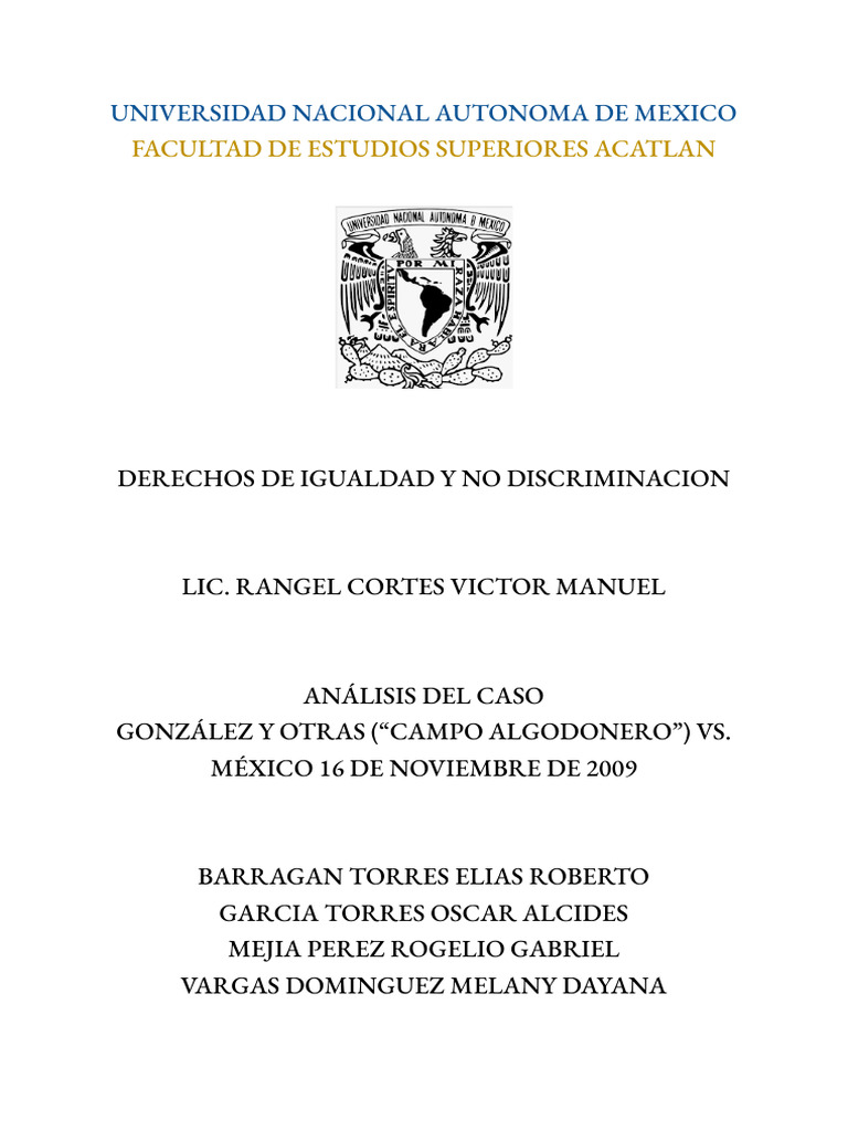 Derechos de Igualdad y No Discriminación | PDF | Injusticia | Agresión