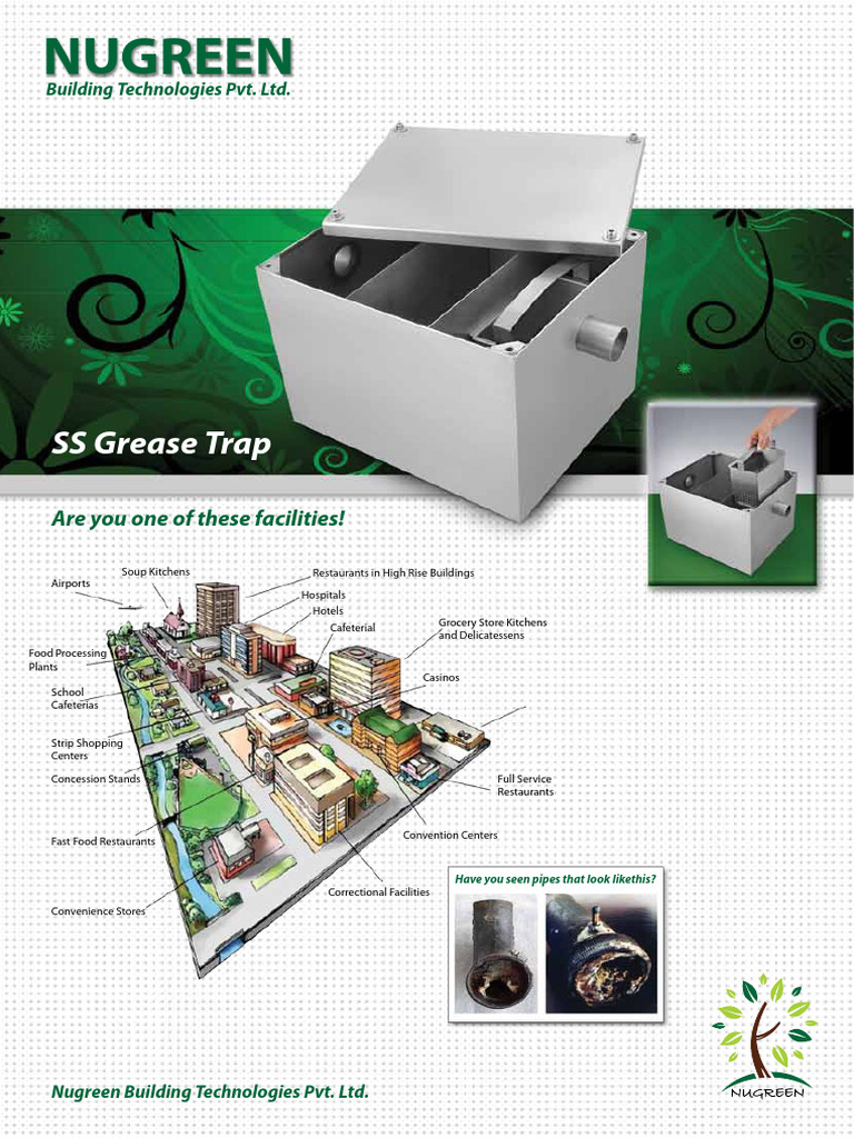 Nugreen Grease Separator Specifications | PDF | Cafeteria | Food Industry