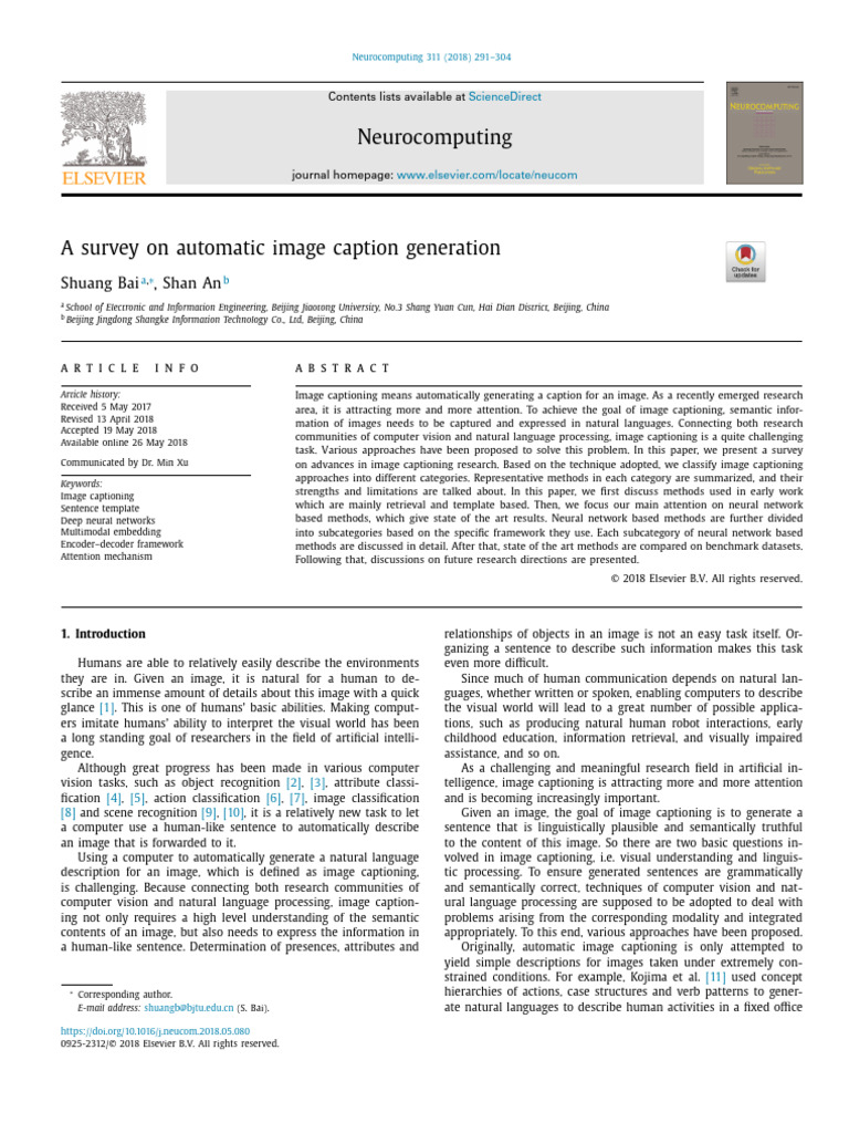 Survey on Image Captioning Techniques | PDF | Artificial Neural Network ...