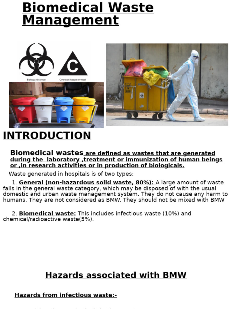BMW Management and Management of Needle Stick Injury | PDF | Waste ...