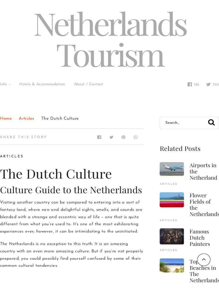 The Dutch Culture - Netherlands Tourism | PDF | Lunch | Cuisine