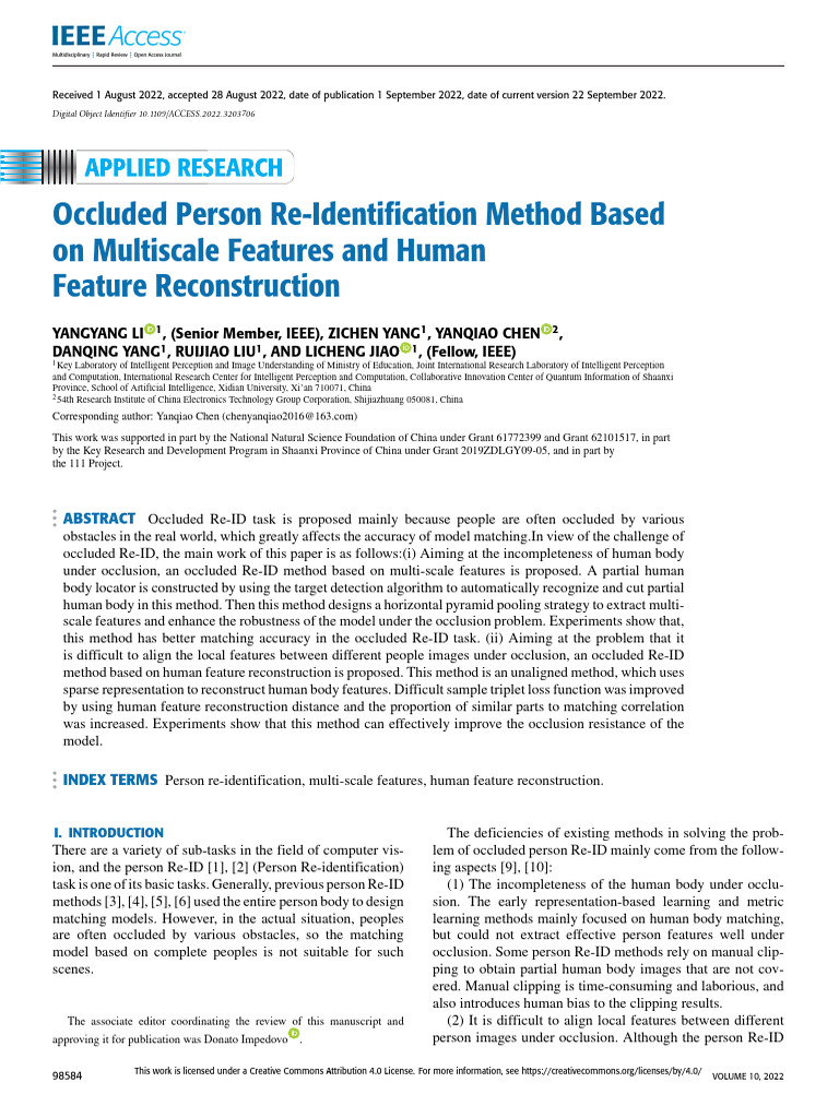 Occluded Person Re-Identification Method Based On Multiscale Features ...