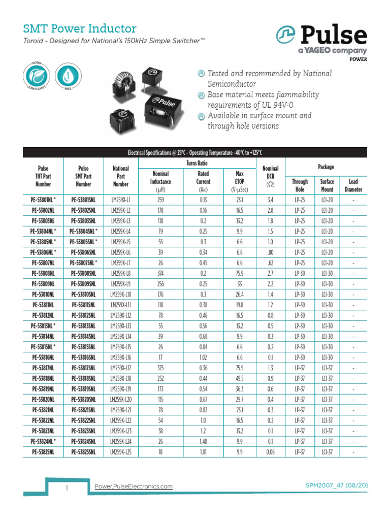 Pulse Engineering SPM2007 - 47 | PDF | Manufactured Goods ...