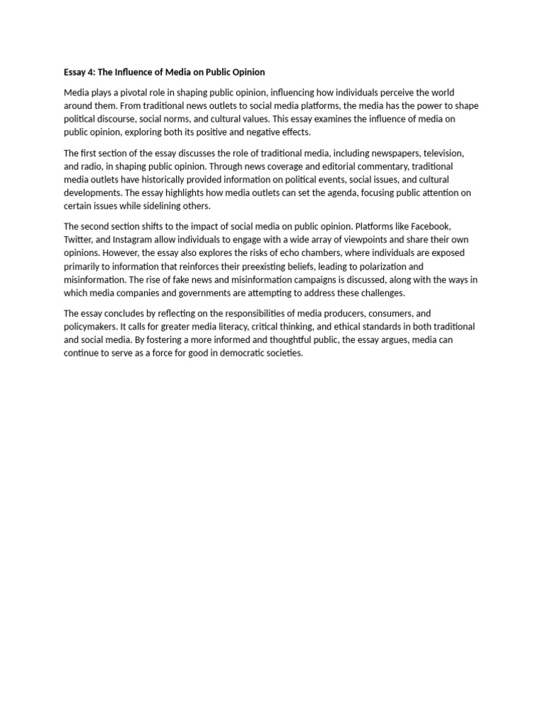 Media's Impact on Public Opinion | PDF