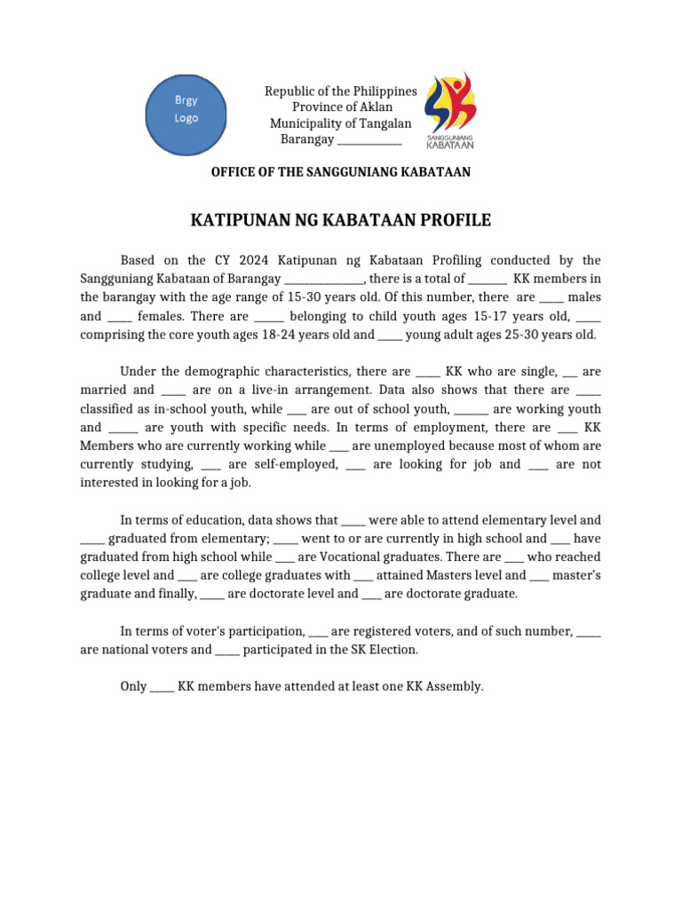Katipunan ng Kabataan Profile 2024 | PDF