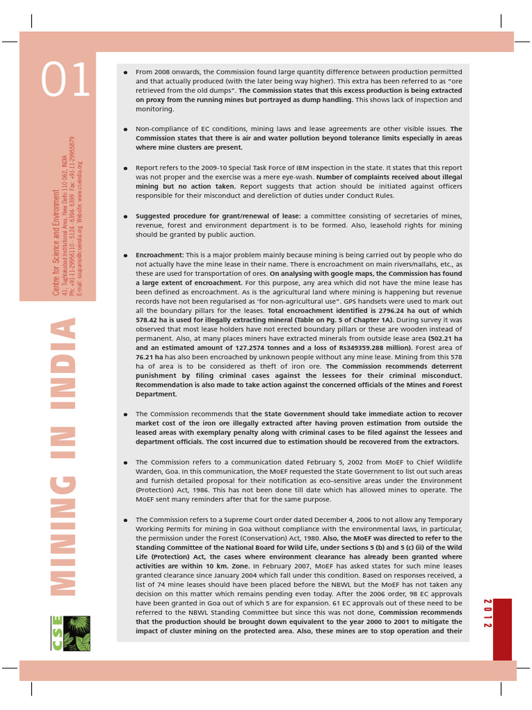 Mining In India 11 Pdf Mining Lease