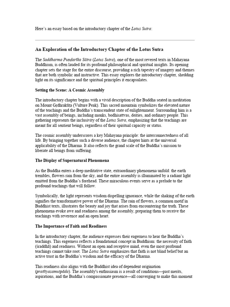 Intro Chapter Insights: Lotus Sutra | PDF | Lotus Sutra | Bodhisattva