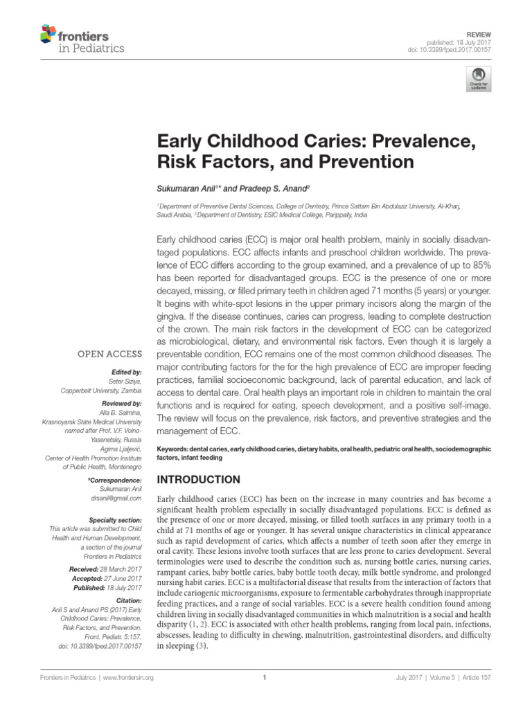 Early Childhood Caries Review | PDF | Human Tooth | Dental Anatomy