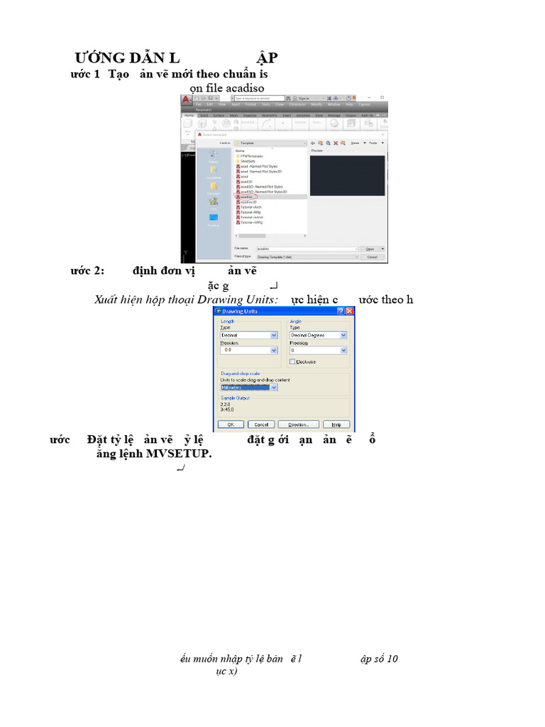Các bước tạo file CAD mẫu để làm bài tập | PDF