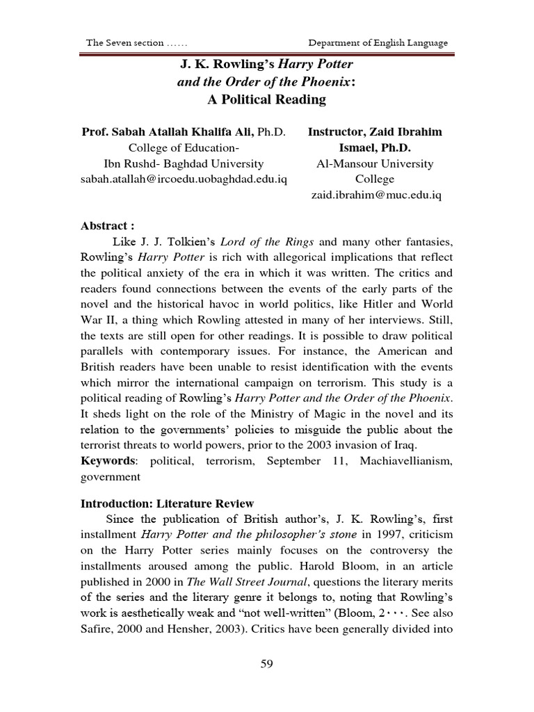 J K Rowling S Harry Potter and The Order | PDF | Harry Potter | J. K ...