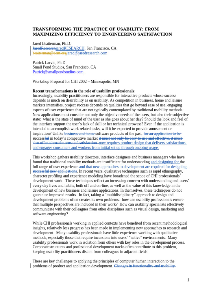 Usability Workshop: Enhancing User Experience | PDF | Usability ...