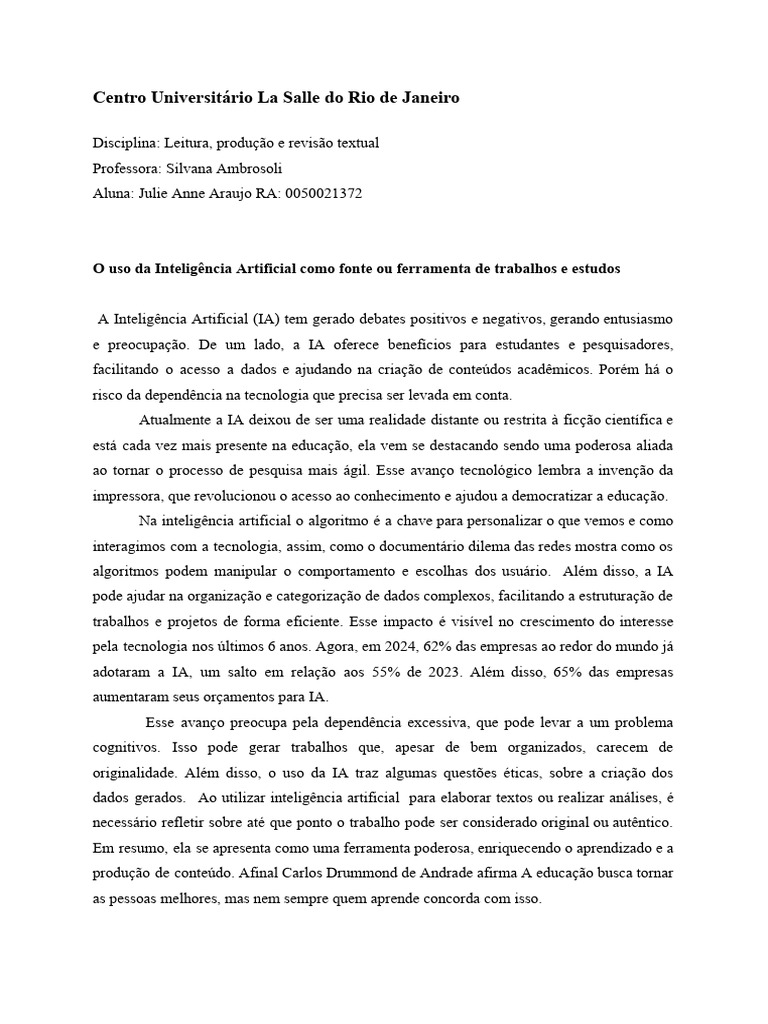 O Uso Da Inteligência Artificial | PDF | Inteligência artificial ...