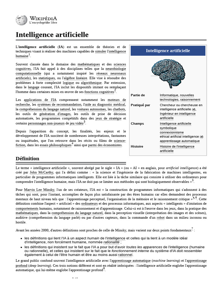 Comprendre l'intelligence artificielle | PDF | Intelligence ...