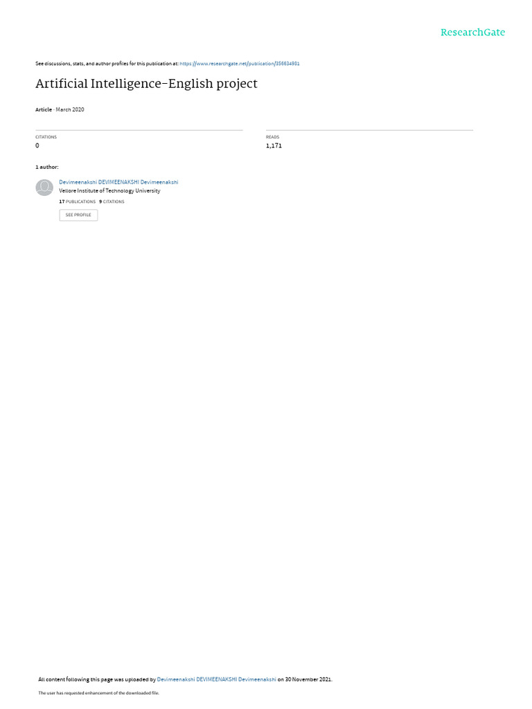 AI StudentsEnglishProject | PDF | Artificial Intelligence ...