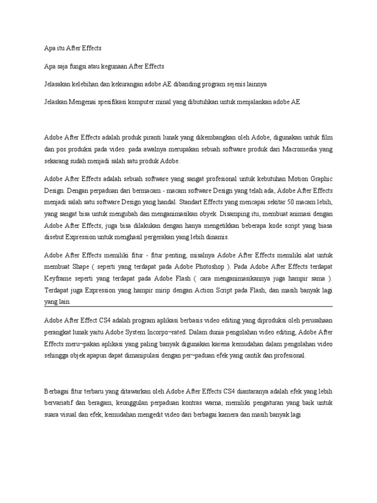 Apa Itu After Effects PDF