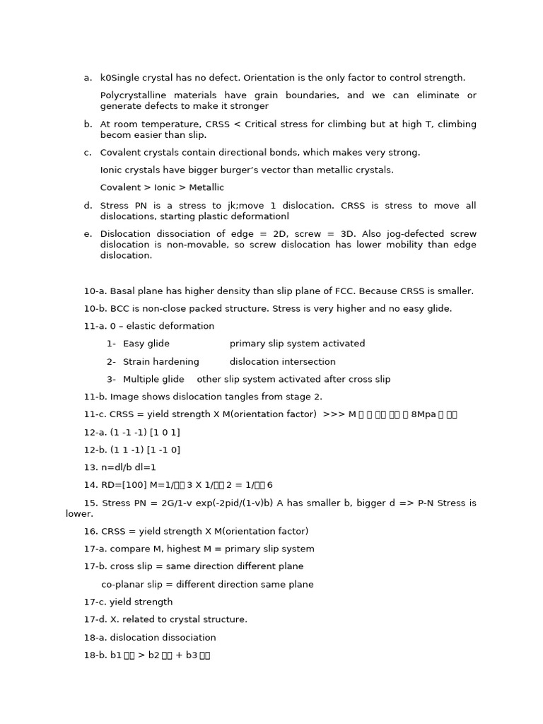 Understanding Crystal Strength and Dislocations | PDF | Dislocation ...