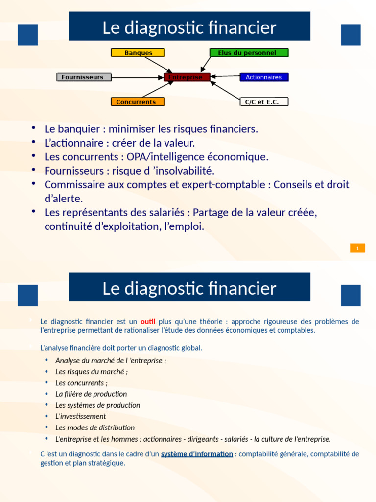 Diagnostic financier et analyse des actifs | PDF | Fonds de roulement ...
