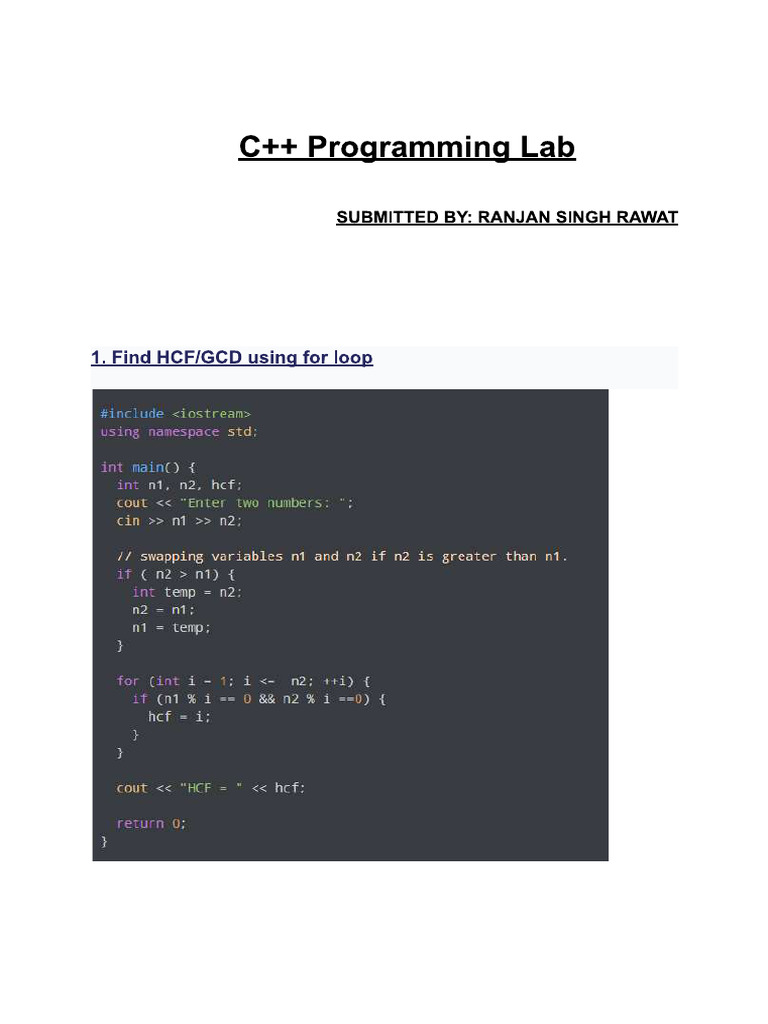 C++ Lab | PDF