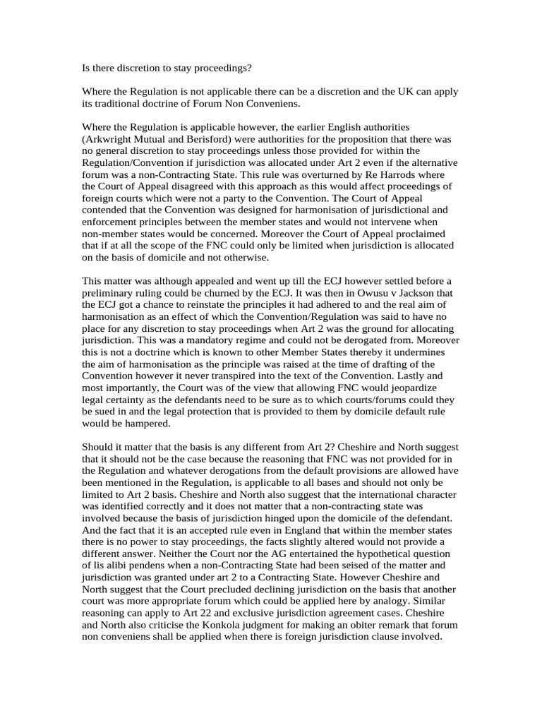 Is There Discretion To Stay Proceedings | PDF | Civil Law (Legal System ...