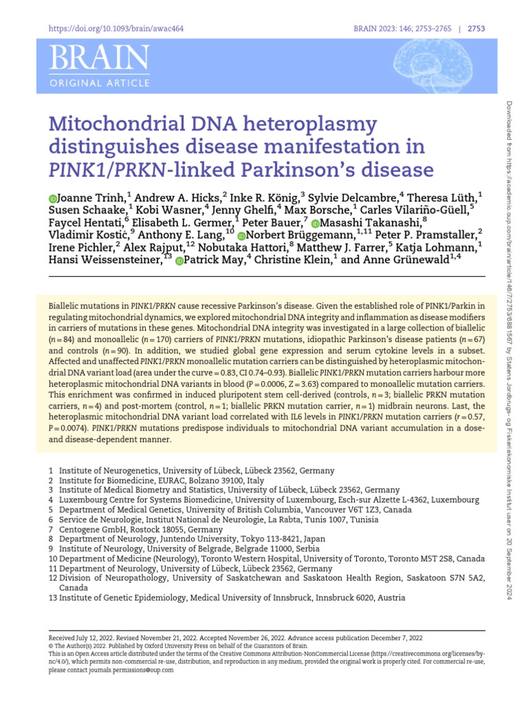 Mitochondrial DNA Heteroplasmy Distinguishes Disease Manifestation in ...