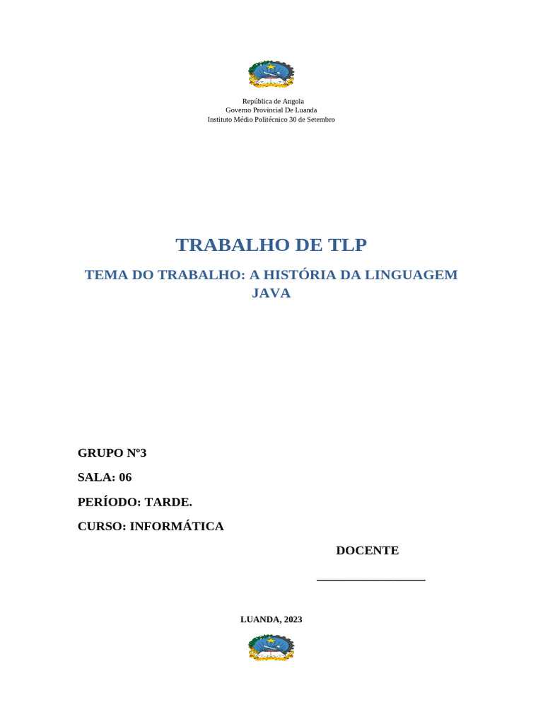 História da Linguagem Java | PDF | Java (linguagem de programação ...