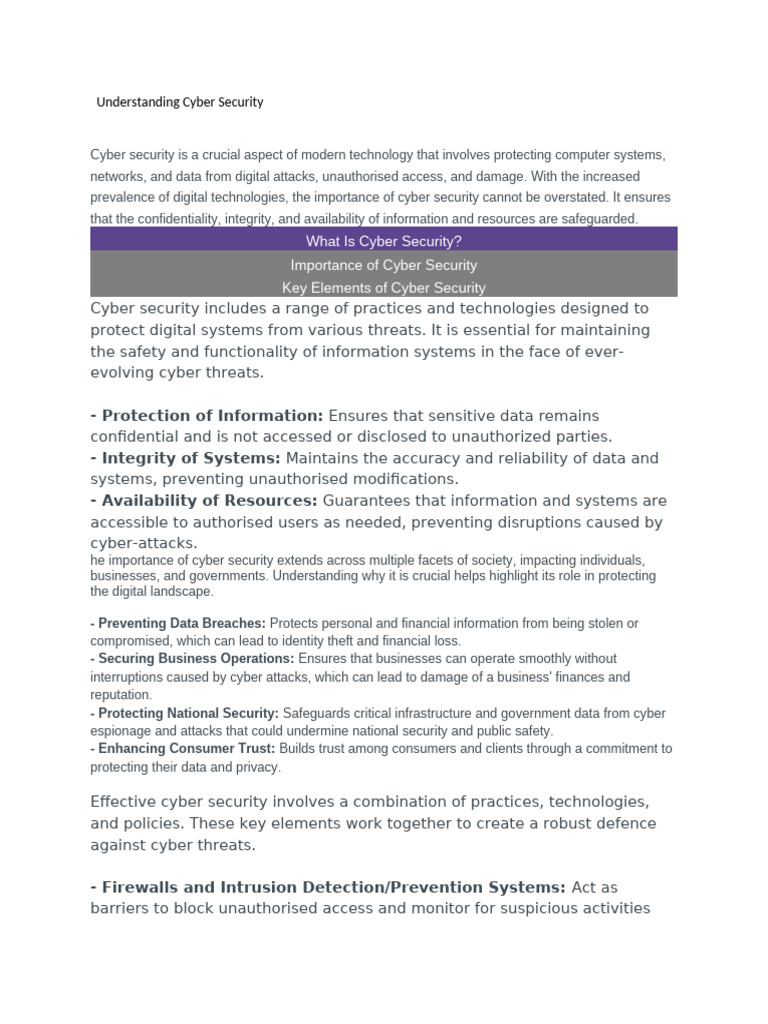 Understanding Cyber Security | PDF | Security | Computer Security