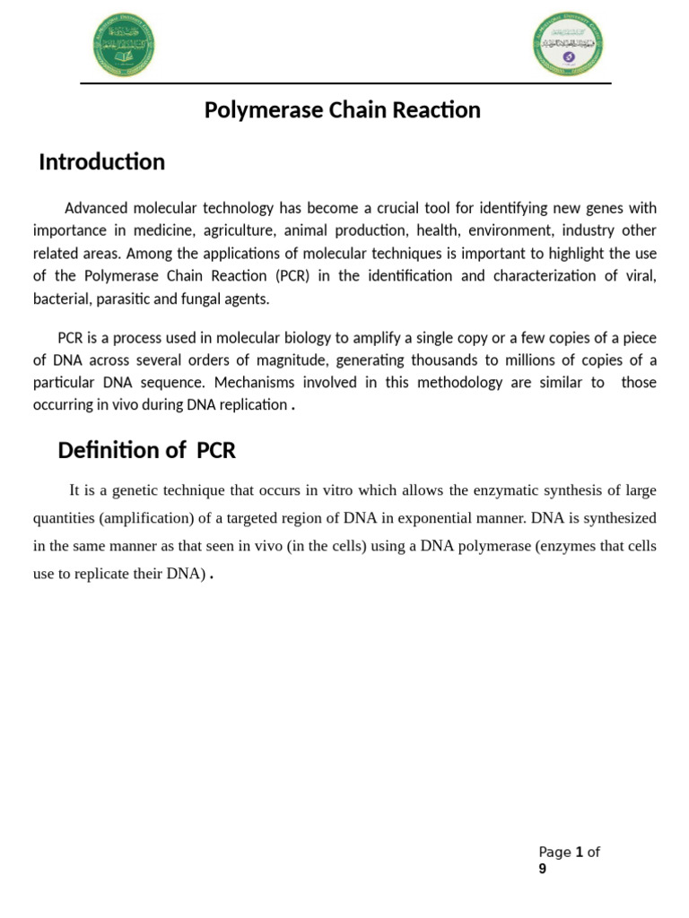 Pcr | PDF | Polymerase Chain Reaction | Primer (Molecular Biology)
