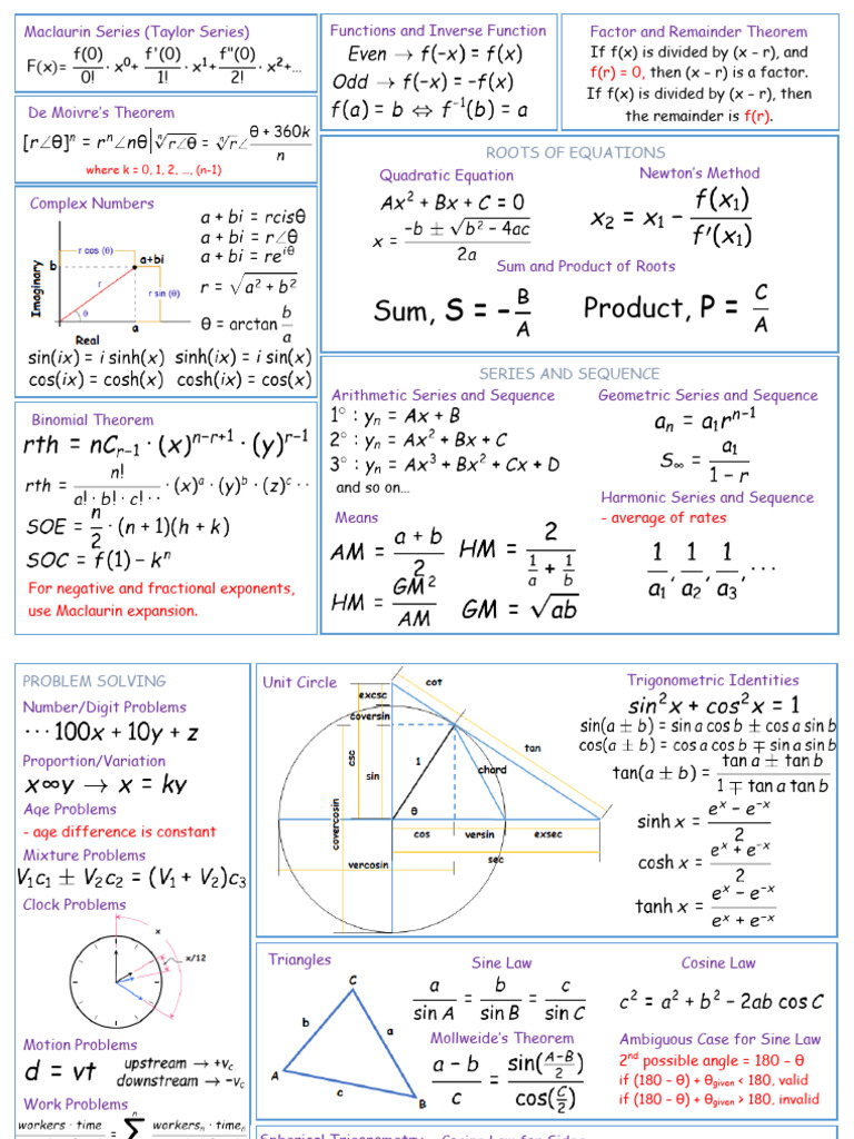 Mathematics Formulas 1 | PDF | Elementary Mathematics | Classical Geometry