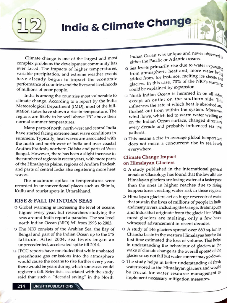 India and Climate Change | PDF