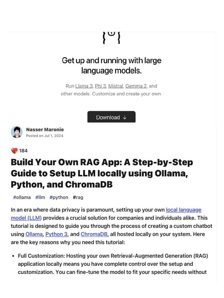 Build a Local RAG App with Ollama | PDF | Graphics Processing Unit ...
