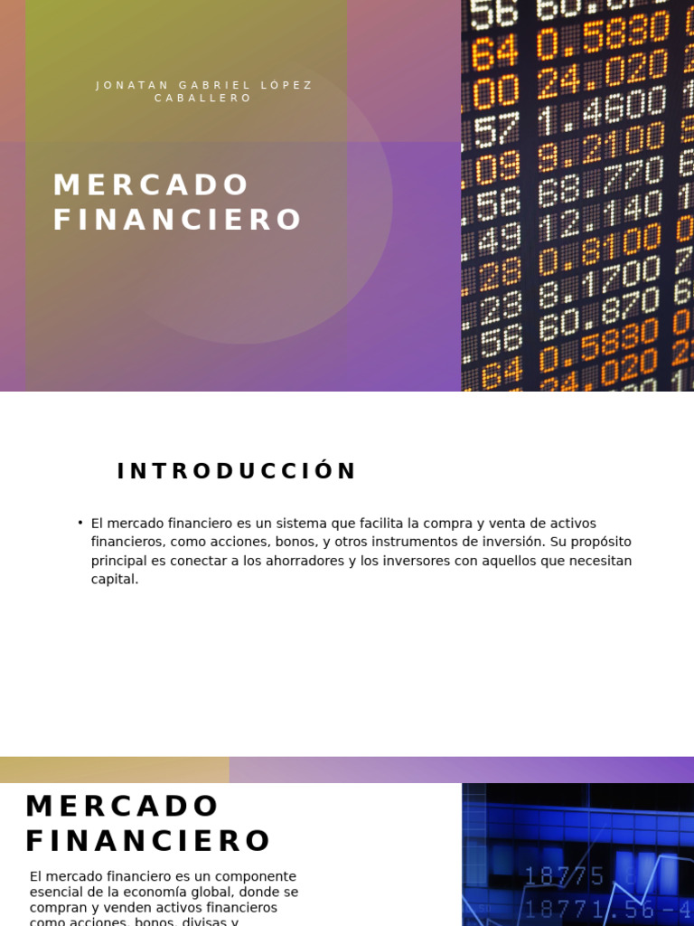 Tipos y funciones del mercado financiero | PDF | Bolsa | Mercado de divisas
