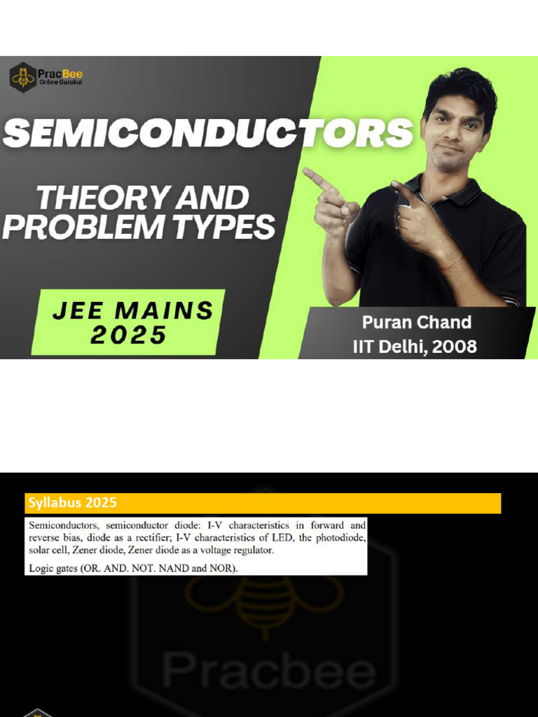 JEE Mains 2025 Semiconductor Syllabus | PDF