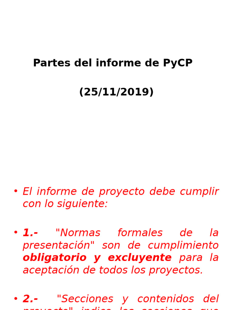 Instructivo para Informe PyCP | PDF