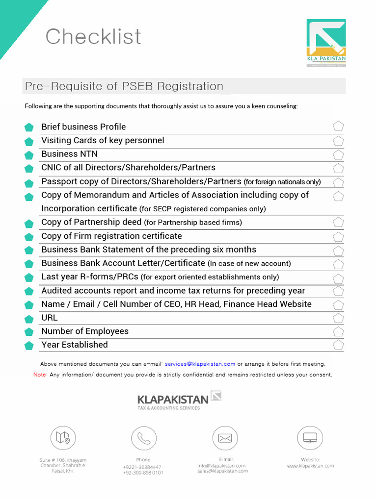 PSEB Registration Document Checklist | PDF
