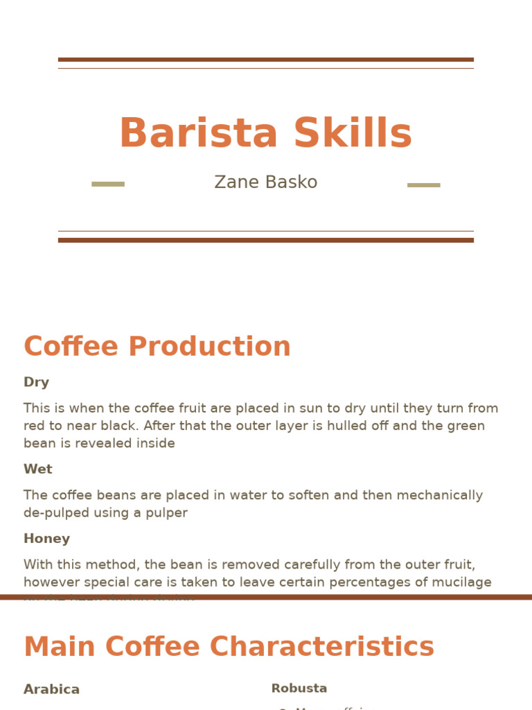 Essential Barista Skills Guide | PDF | Coffee | Foods