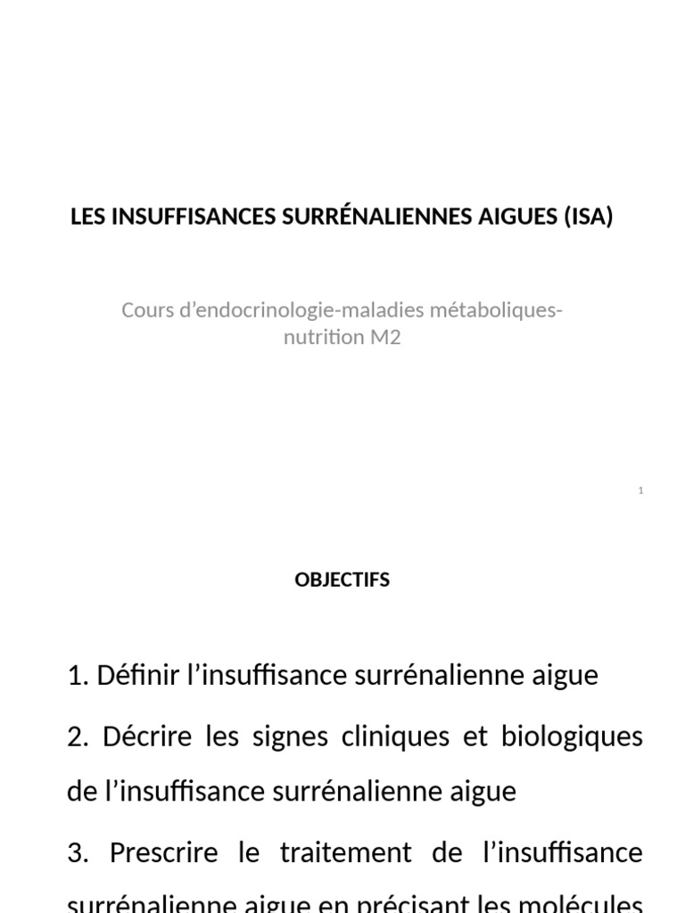 Insuffisance Surrénalienne Aiguë Diagnostic et Traitement PDF — free download